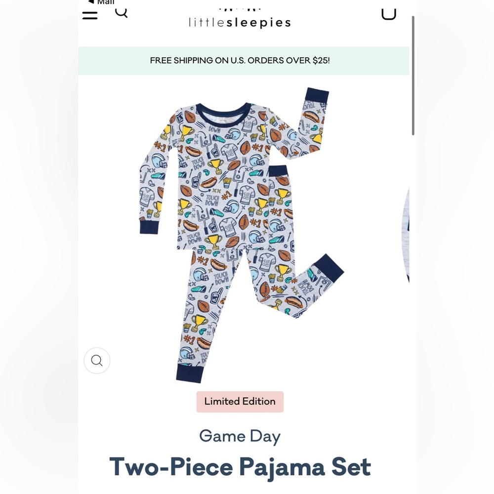 Little Sleepies Game Day Two-Piece Pajama Set